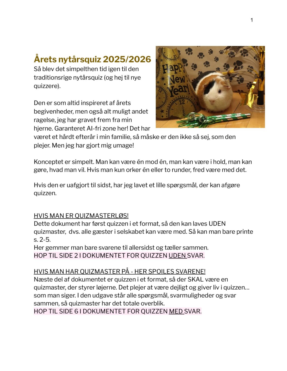 New Year's quiz 2025/2026