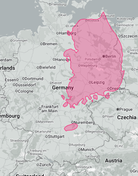 Let's substitute South Korea's territory into Germany.