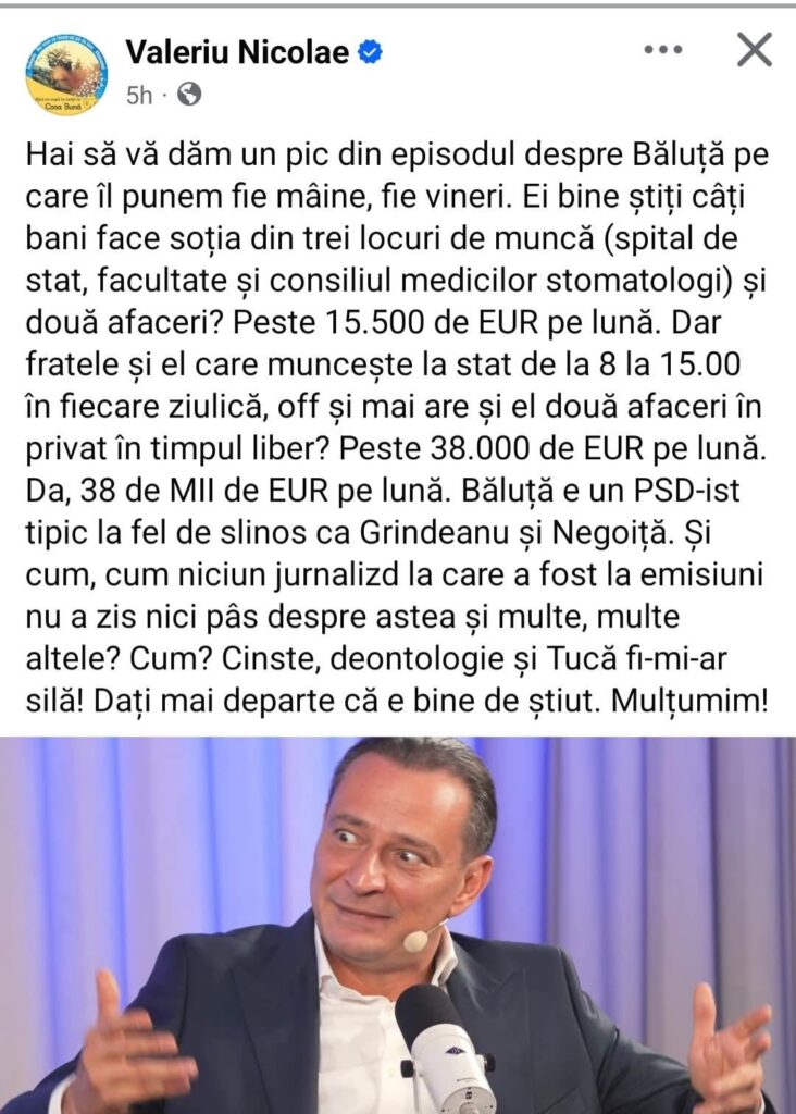 Baluță is a typical PSD-ist as sick as Grindeanu and Negoiță