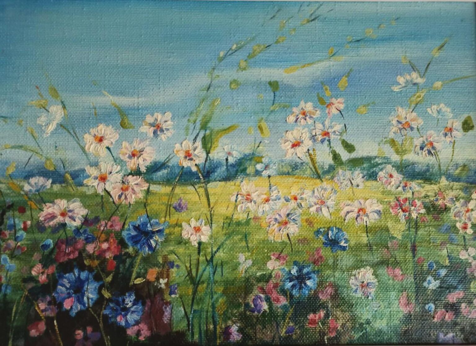 Summer field. My oil painting on canvas.