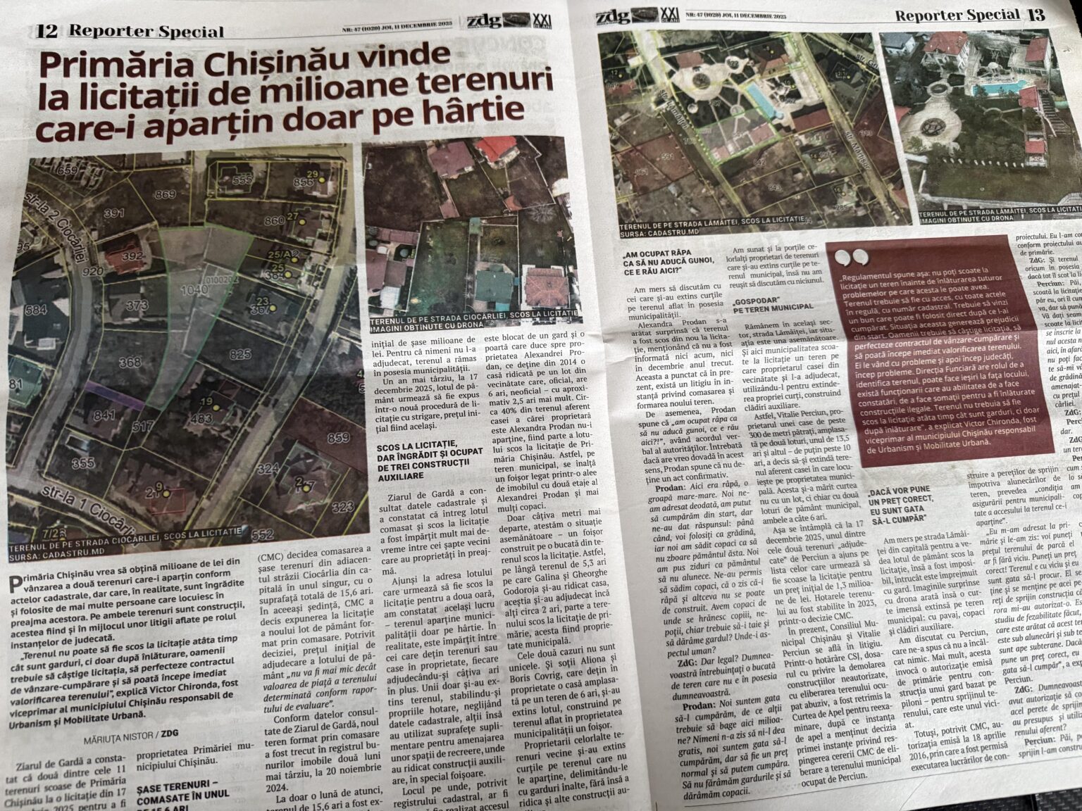 ZDG - Chisinau City Hall is selling at auctions for millions of land that belongs to it only on paper
