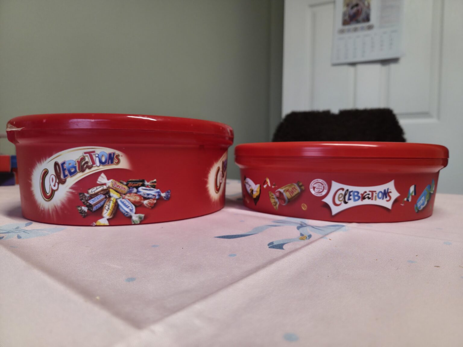 Celebrations 2017 (750g) vs. 2025 (500g)