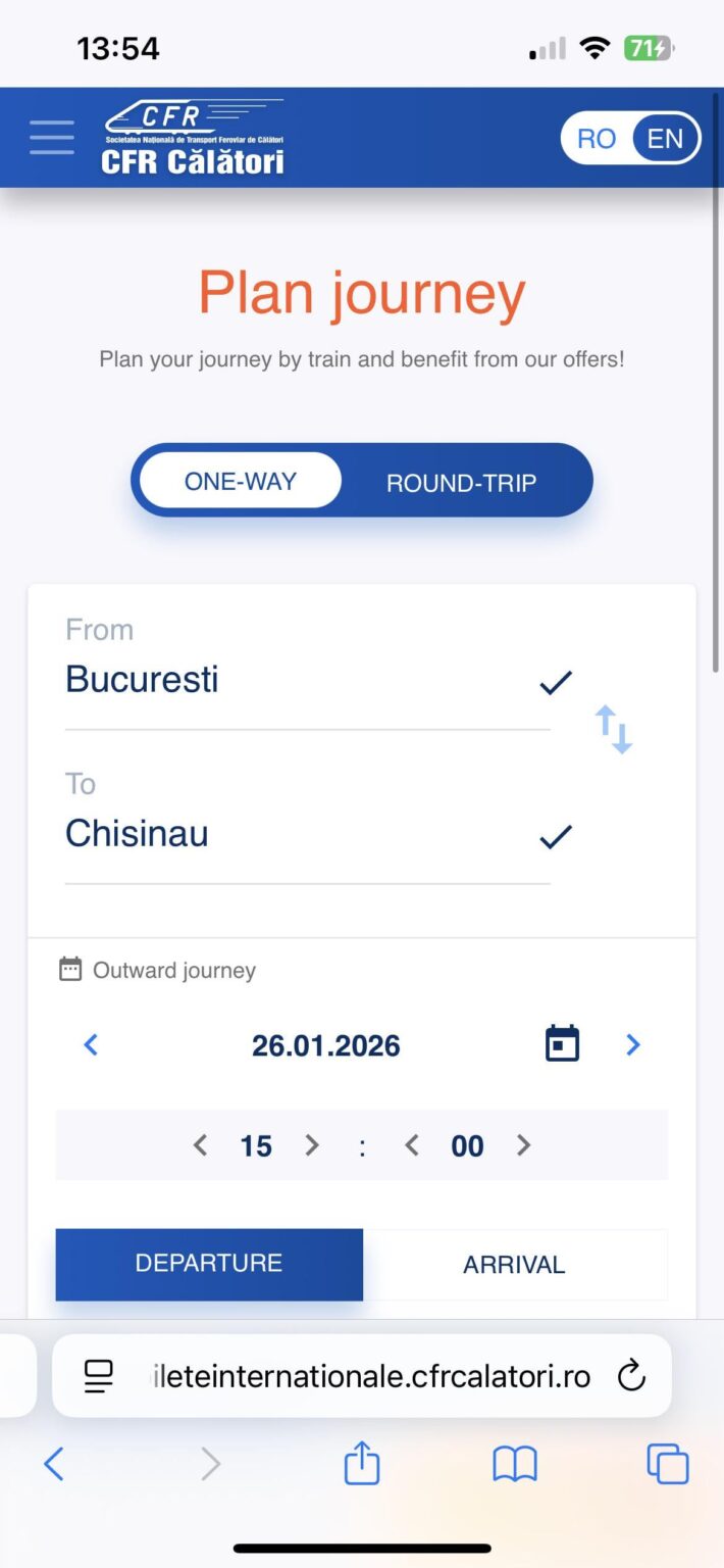 I cannot book train from Bucharest to Chisinău?