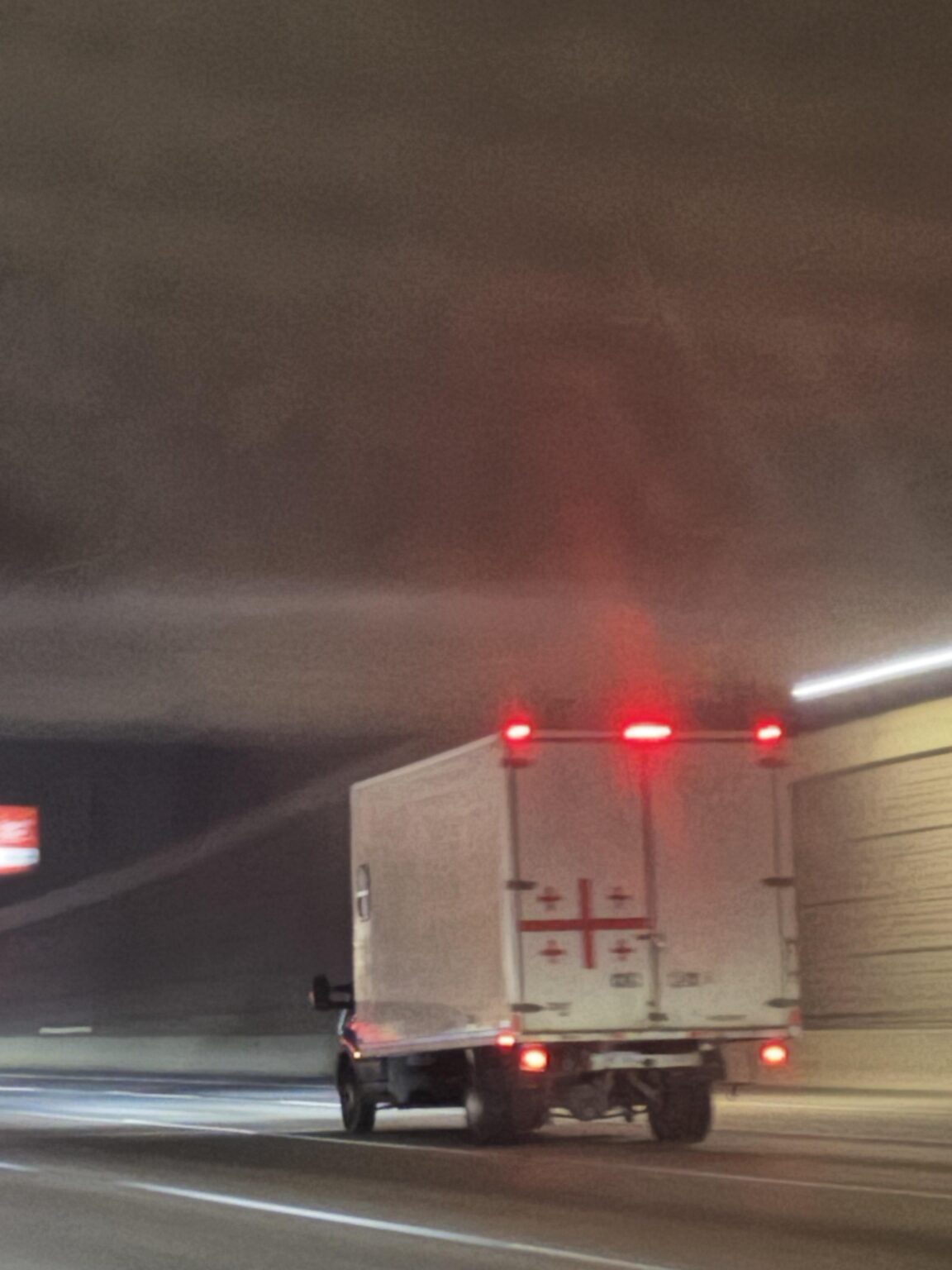 Georgian flag on a truck in Dallas, Texas