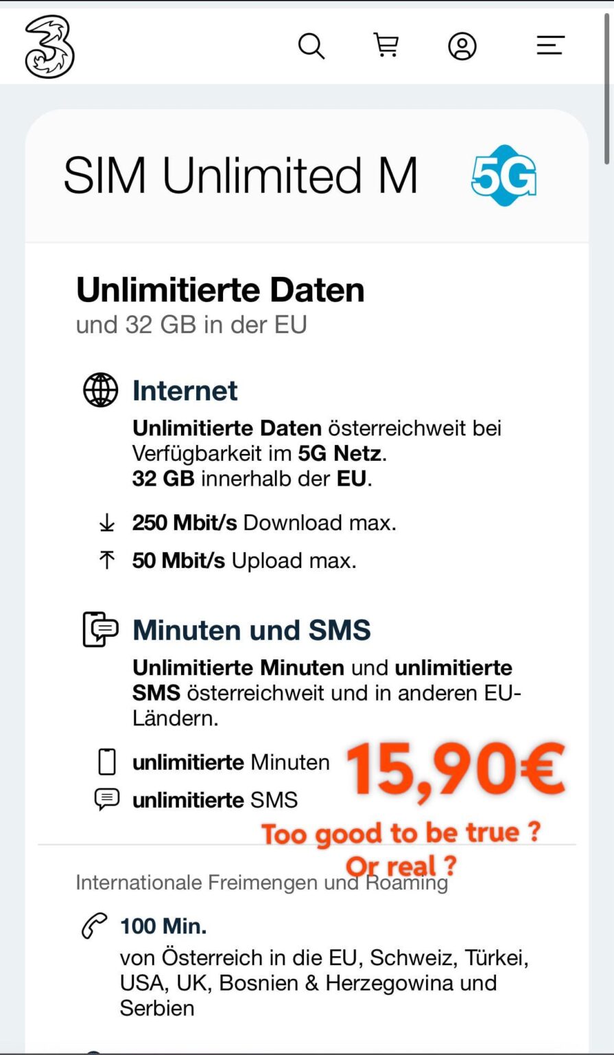 Moving to austria for the winter and im looking into unlimited eSim plans.