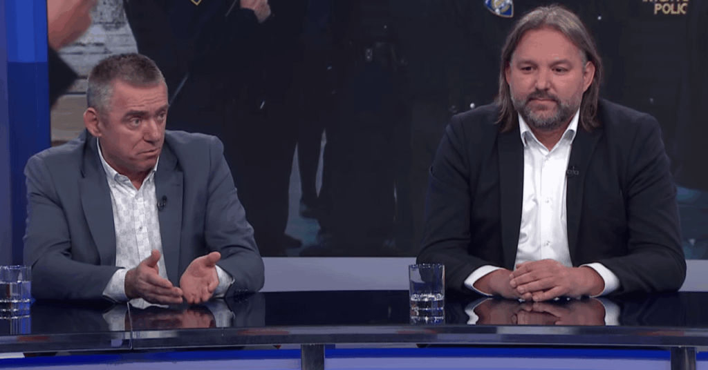 In Otvoren, there was a spark due to the protest, Restović: 'Official Croatian flags were flying'. Mlinarić: 'I saw pentagrams and Chetnik symbols'