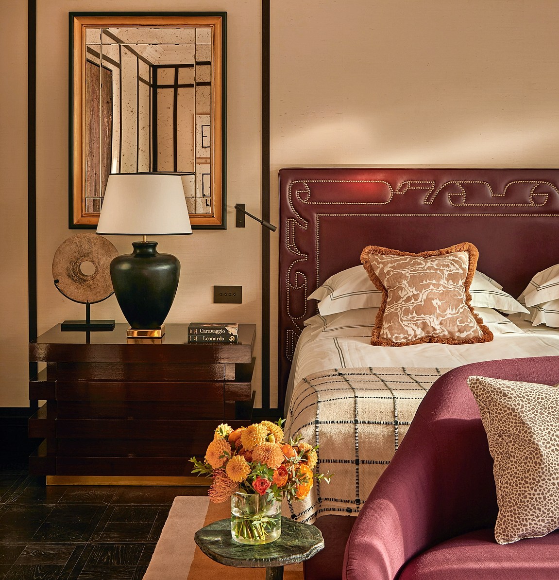 Bedroom in the Presidential Suite 312 of The Carlton, Milano, Italy.