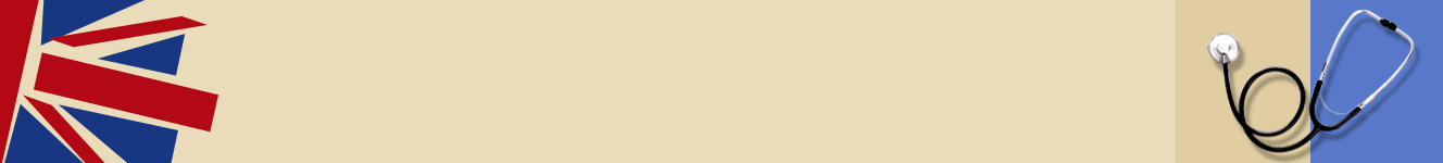 Illustration of the Union Jack flag and a stethoscope, symbolizing British health.