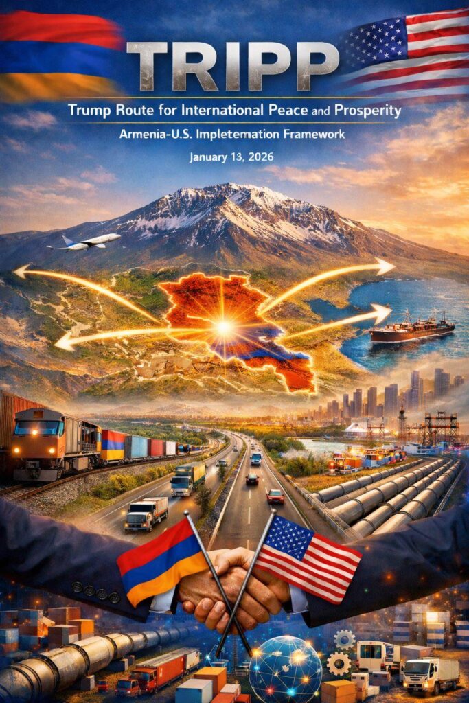 Armenia & America Sign 50 Year Contract To Build “Trump Route” (An American Government Funded Corridor Encompassing Road & Rail Connectivity / Oil & Gas Pipelines / Electric Power Transmission / Fibre Optic Lines) Connecting Europe To Asia (& Vice Versa) Via Armenia & Bypassing Iran/Russia/Georgia