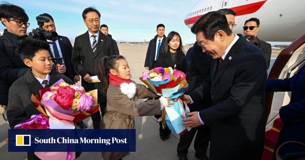 South Korean President Lee Jae-myung lands in Beijing with 200-strong delegation