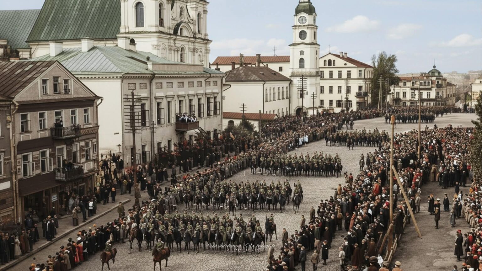 Polish Army Parade in Minsk (Modern day Belarus) 1919.