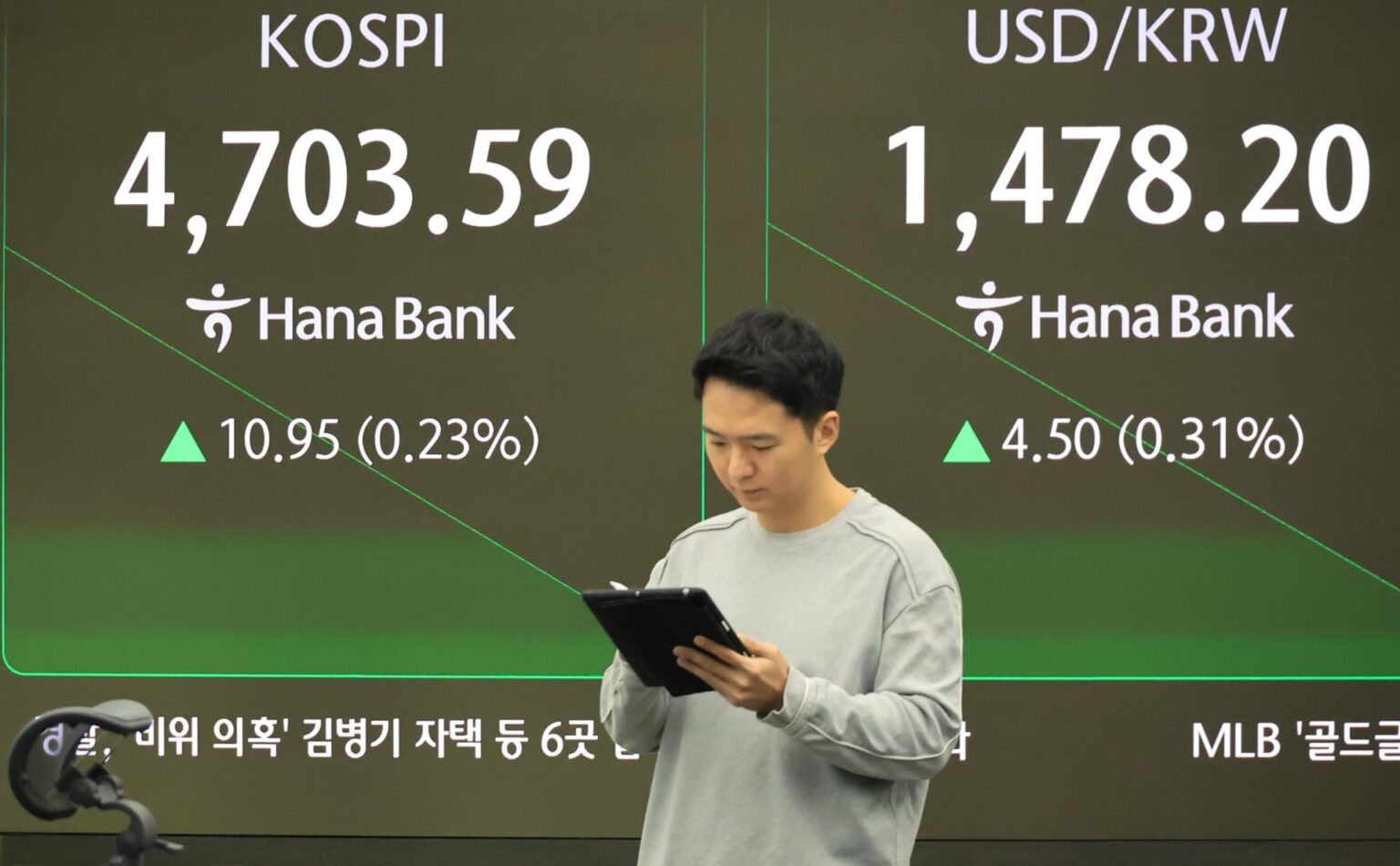 KOSPI briefly tops another milestone of 4,700 points