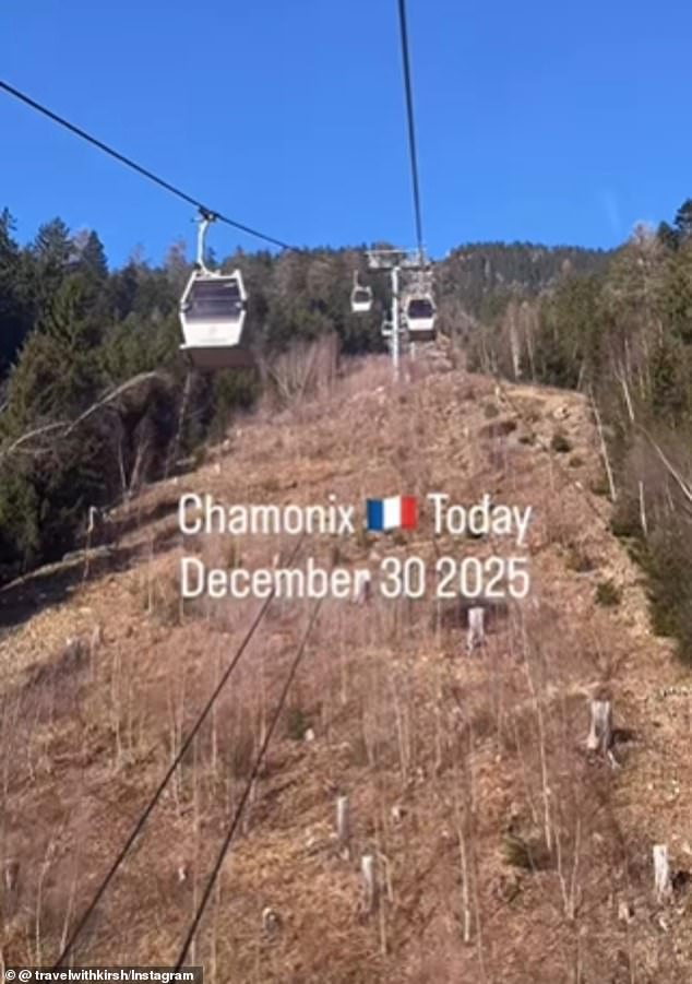 This pictured shows a barren slope at Chamonix ski resort on December 30, 2025