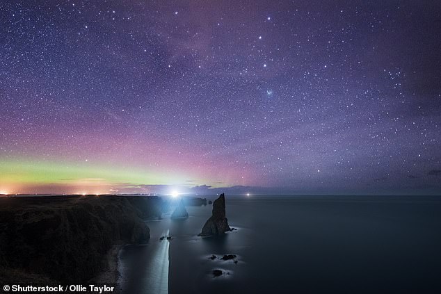 Northern Lights over Duncansby Head, situated in Caithness