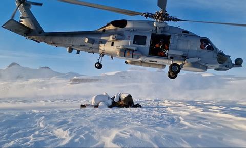 Danish MH-60R in Greenland with Sirus Patrol special forces