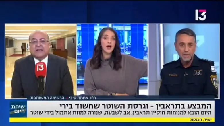 On‑air clash: Ahmed Tibi confronts police spokesman during interview