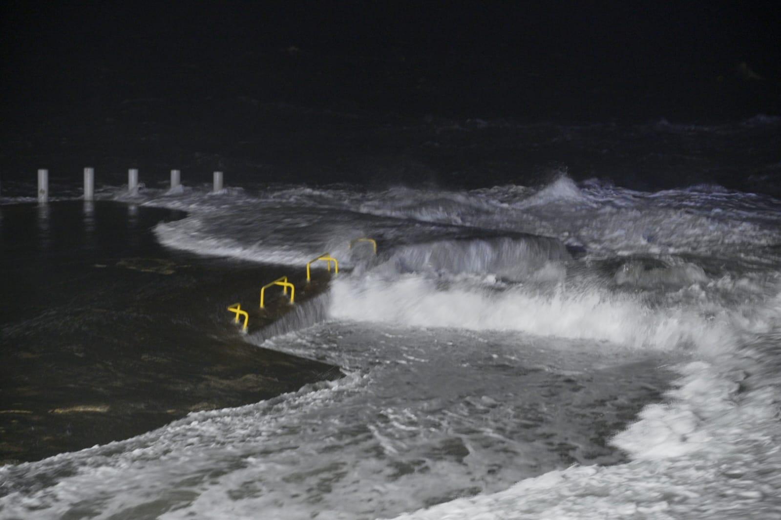 The sea conditions at 7.30pm at Cirkewwa. Photo: Matthew Mirabelli