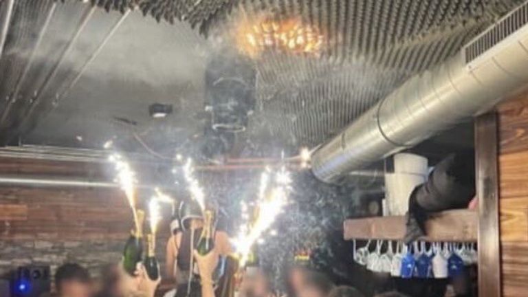 The fire may have started because of sparklers held close to foam on the ceiling