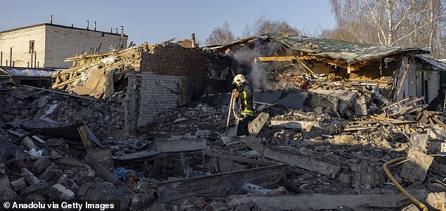 CHERNIHIV, UKRAINE - JANUARY 5: Ukrainian emergency services work among the rubbles of destroyed houses aftermath of the Russian forces launched a combined overnight attack on the Chernihiv, Ukraine on January 5, 2025. Local officials reported that an industrial enterprise and multiple residential properties were hit, causing significant structural damage and fires by ballistic missiles and strike drones. No casualties have been officially confirmed, though dozens of private homes, garages and utility buildings sustained damage and windows were blown out in surrounding neighbourhoods. (Photo by Maksym Kishka/Anadolu via Getty Images)