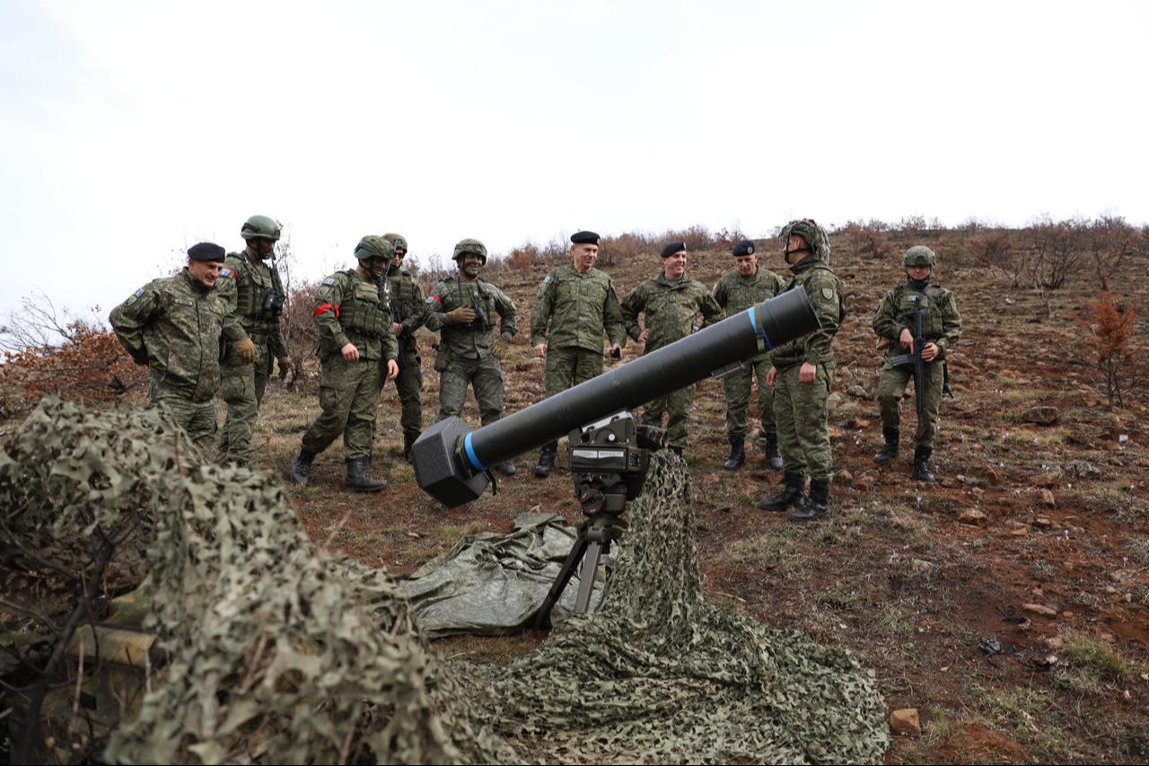 A Roketsan-produced OMTAS medium-range anti-tank weapon system during the 'Bravo Wolf' exercise in Kosovo, Feb. 28, 2025. (Photo via X)