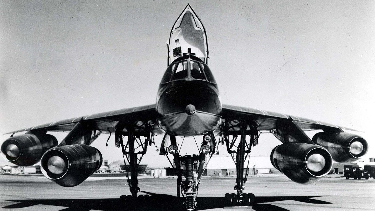 Convair B-58A Hustler front view. (U.S. Air Force photo)