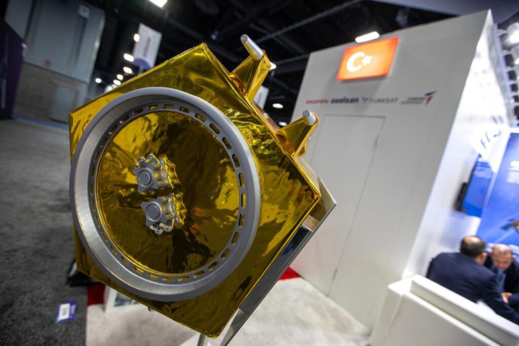 Türkiyes satellite technology companies Turksat, Turkish Aerospace Industries (TAI), ASELSAN, PROFEN and Fergani Space came together at Satellite 2025, the worlds largest satellite exhibition in Washington, D.C., date and time undisclosed. (AA Photo)
