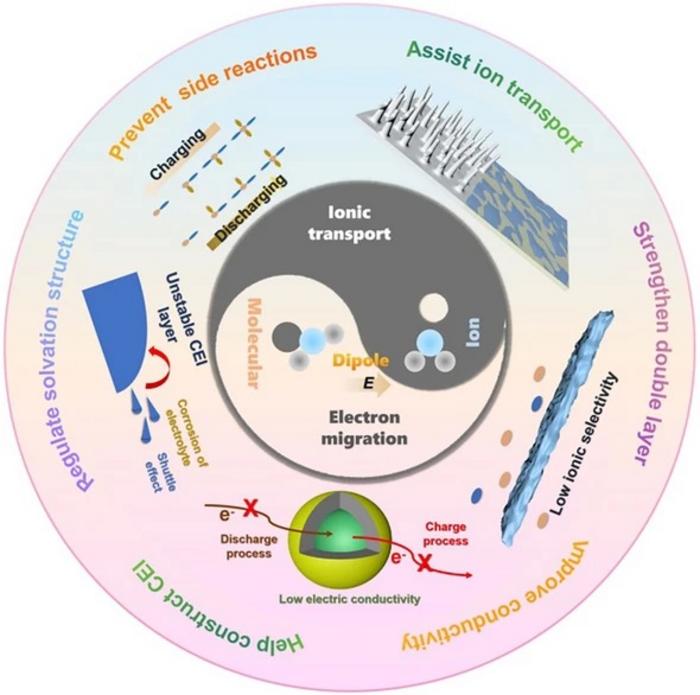 Multifunctional Dipoles Enabling Enhanced Ionic and Electronic Transport for High‑Energy Batteries
