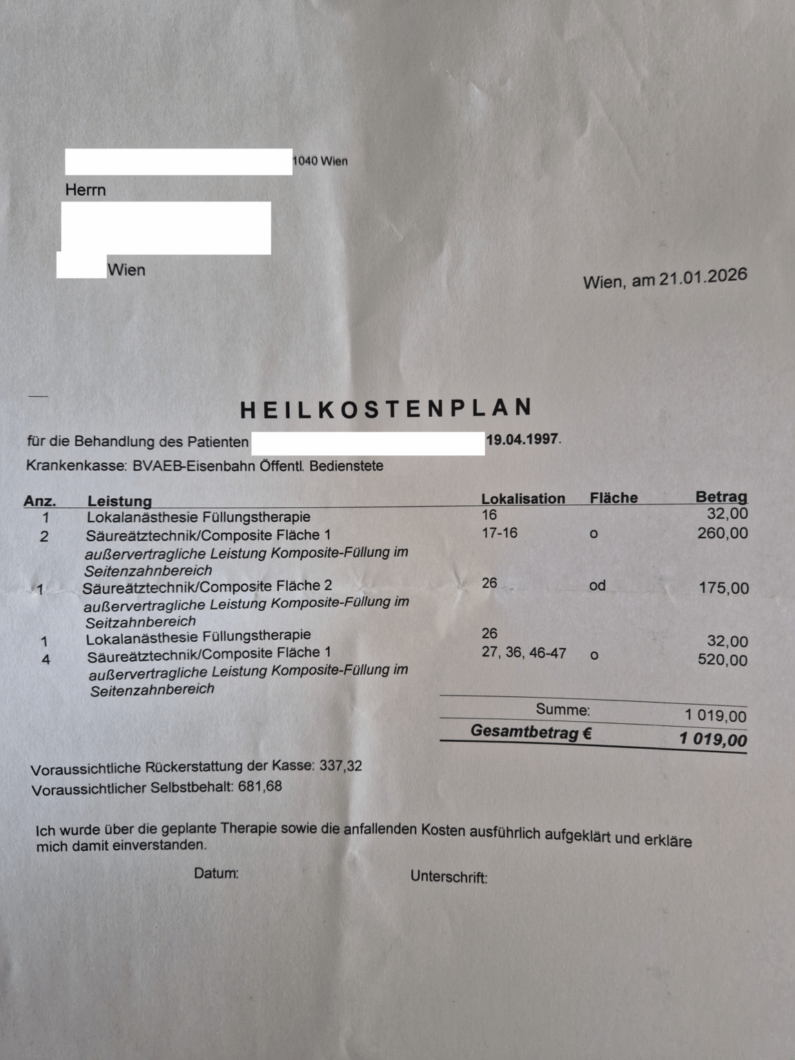 Cost of dental fillings
