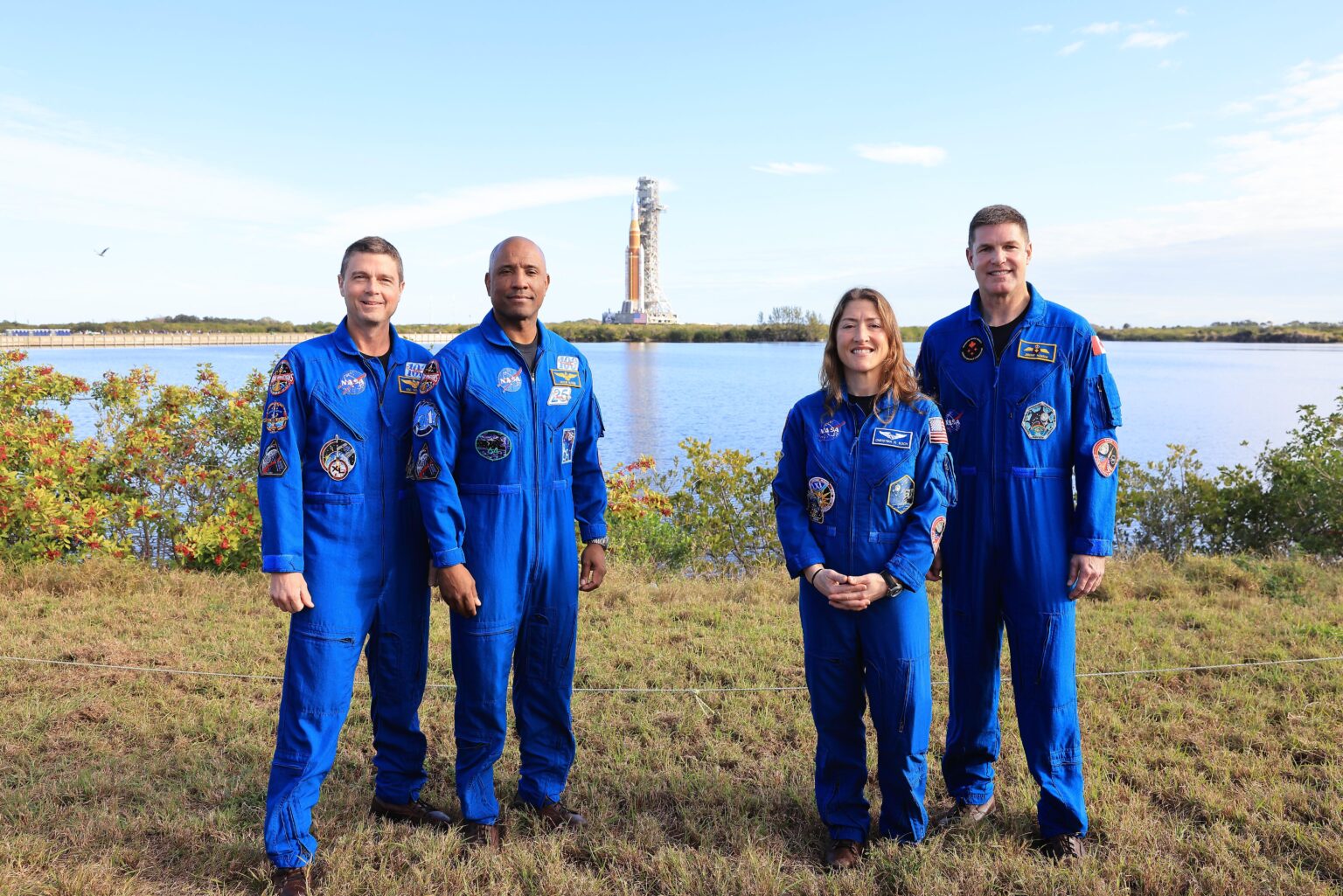 Artemis II NASA astronauts, Space Launch System rocket, and Orion spacecraft on January 17, 2026