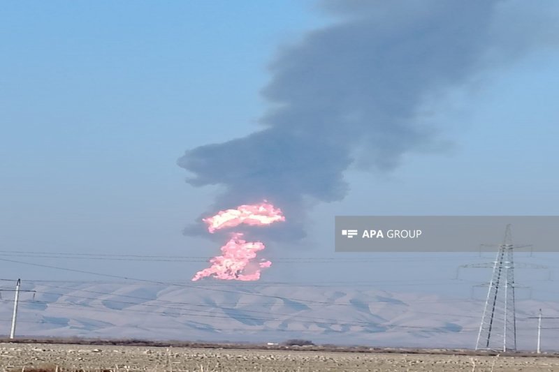 Mud volcano erupts with flames in Azerbaijan