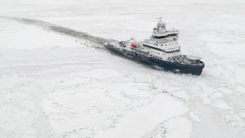 Aker Arctic Technology A Polaris class icebreaker designed by Finnish firm Aker Arctic Technology cuts its way through ice covered water