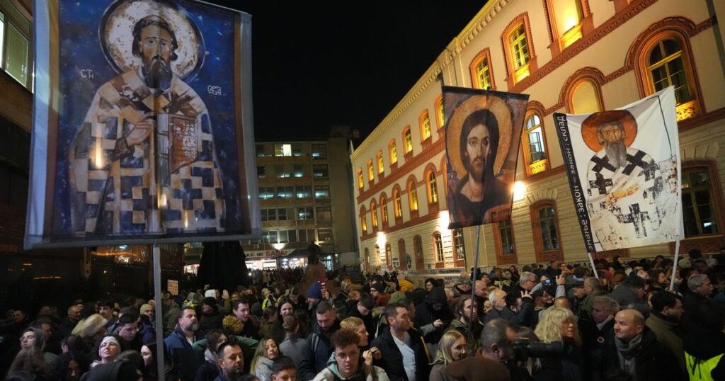 Thousands rally in Belgrade against crackdown on student-led protests :: WRAL.com