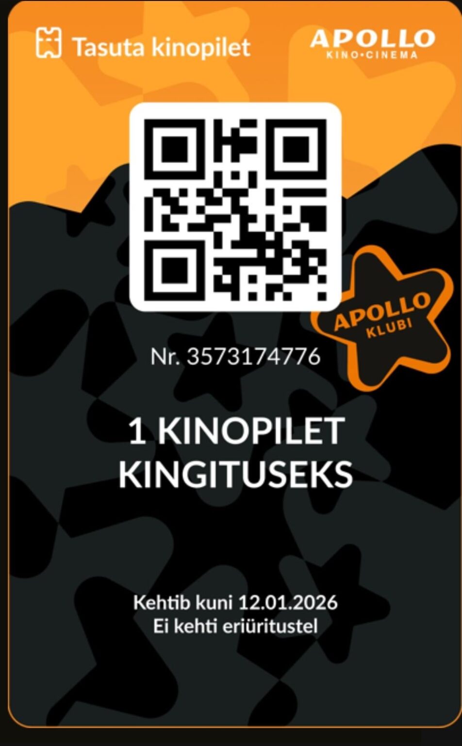 Apollo kinkepilet