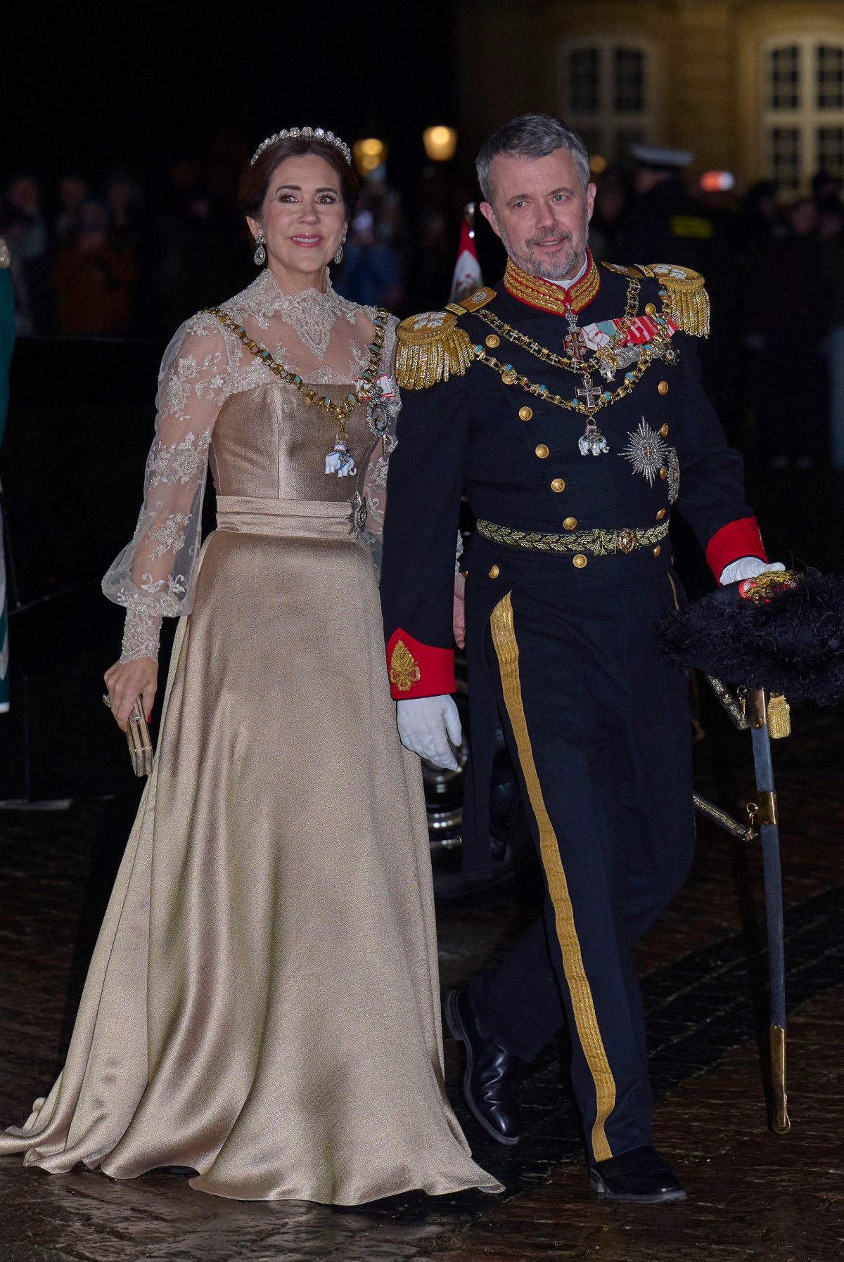 The King and Queen of Denmark attend the New Year's Levee at Amalienborg Palace in Copenhagen on January 1, 2025 (Stefan Lindblom/TT News Agency/Alamy)