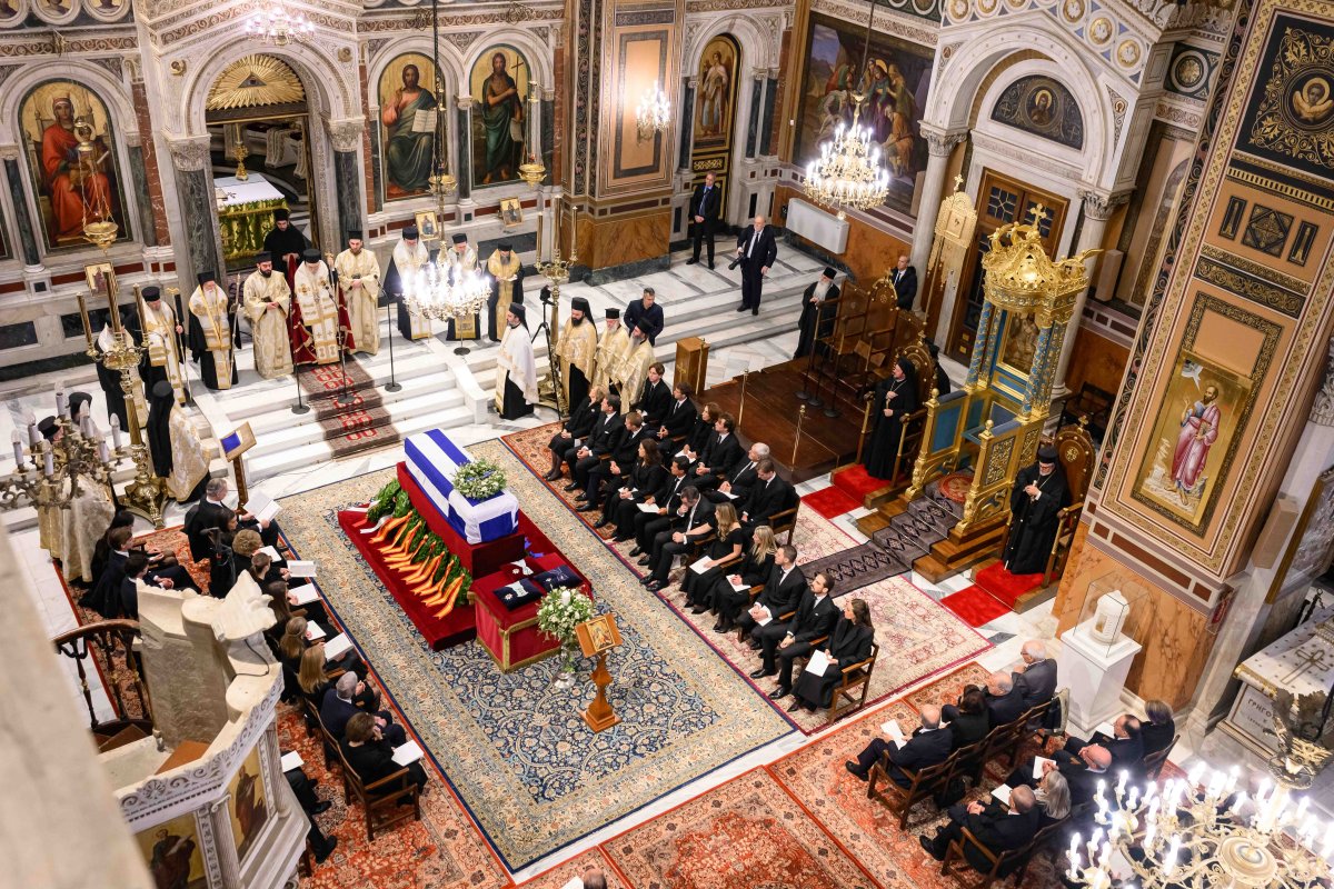 Members of the Greek and Spanish royal families attend the funeral of Princess Irene of Greece and Denmark in Athens on January 19, 2026 (Studio Kominis)