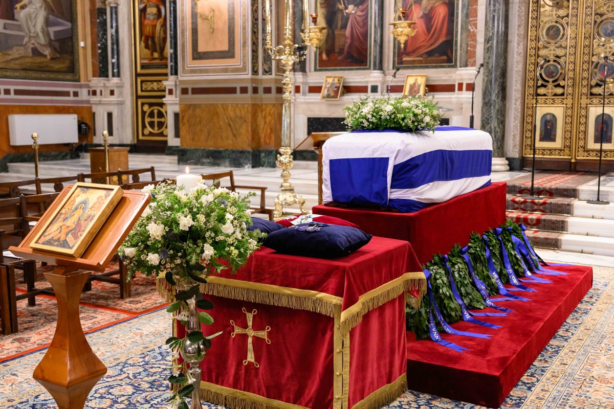 Members of the Greek and Spanish royal families attend the funeral of Princess Irene of Greece and Denmark in Athens on January 19, 2026 (Studio Kominis)