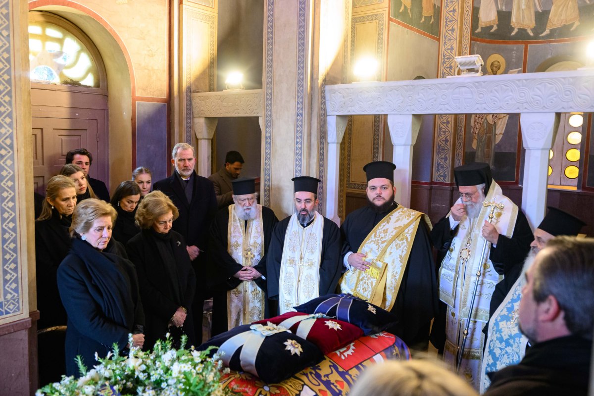 Members of the Greek and Spanish royal families attend the funeral of Princess Irene of Greece and Denmark in Athens on January 19, 2026 (Studio Kominis)