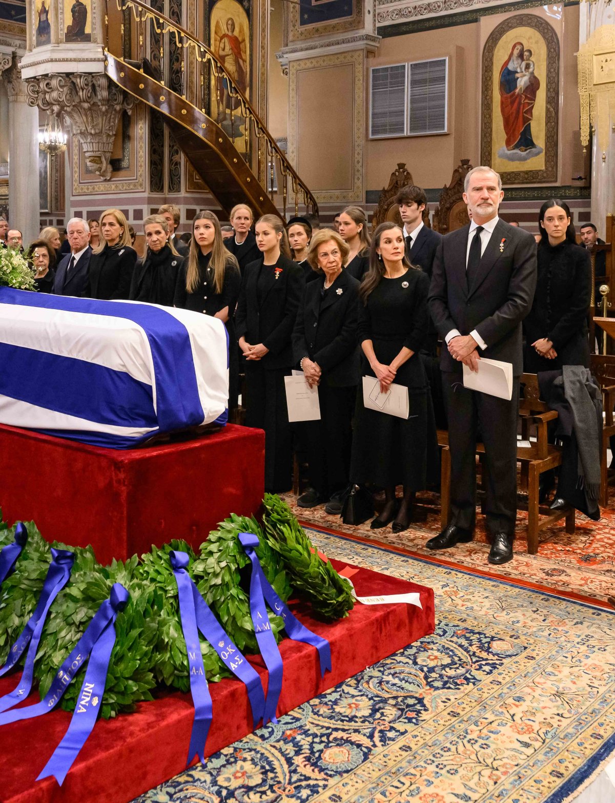 Members of the Greek and Spanish royal families attend the funeral of Princess Irene of Greece and Denmark in Athens on January 19, 2026 (Studio Kominis)