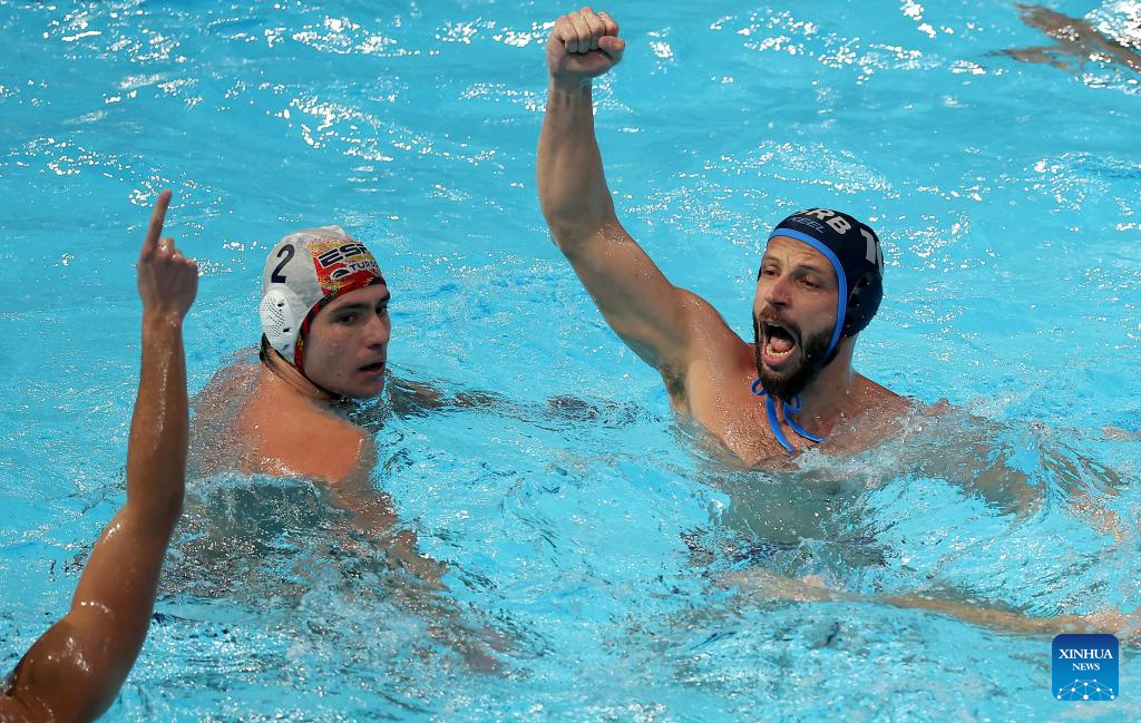 Men's European Water Polo Championship: Spain vs. Serbia-Xinhua