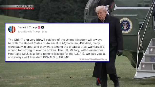 Trump praises UK soldiers following criticism over his remarks on NATO troops Trump praises UK soldiers following criticism over his remarks on NATO troops