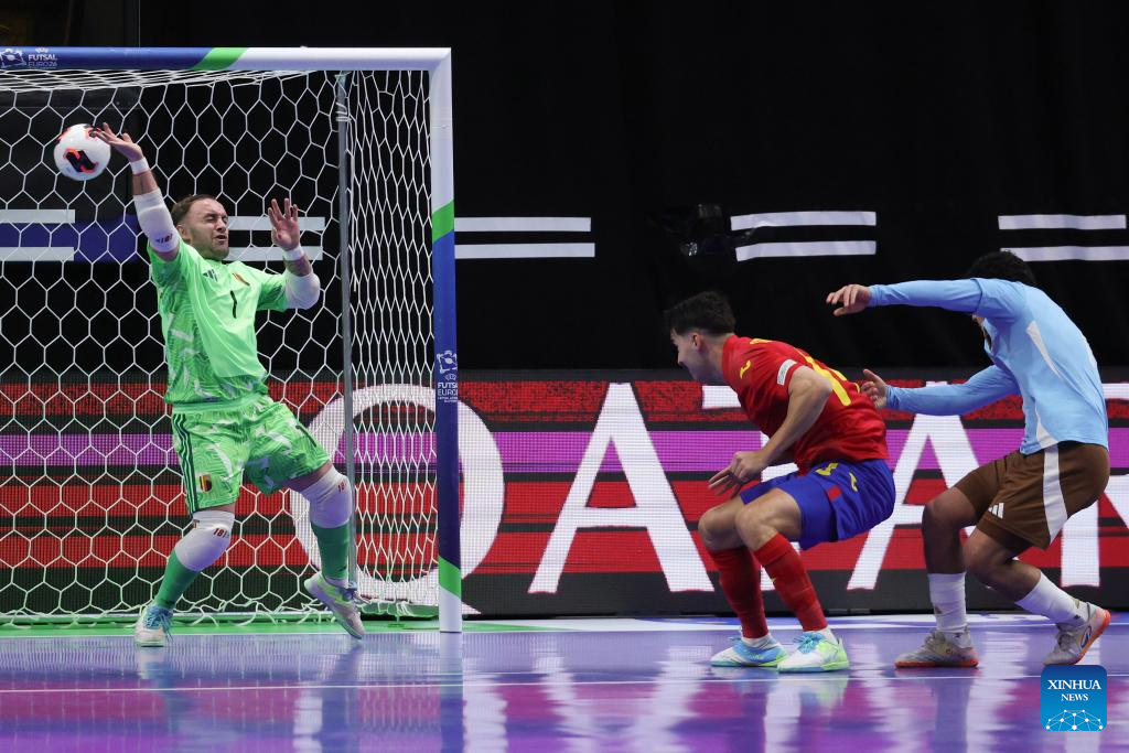 UEFA Futsal EURO 2026 group match: Spain vs. Belgium-Xinhua