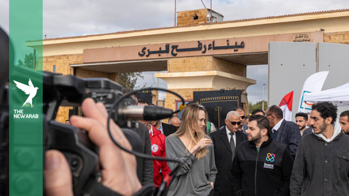 Angelina Jolie visits Egyptian side of Gaza's Rafah crossing