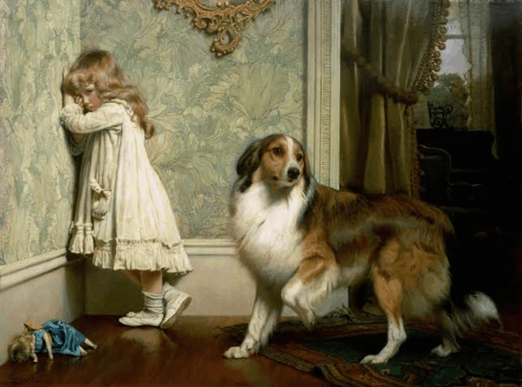 Do ye remember this painting of a crying girl and a dog? Why was it so common?
