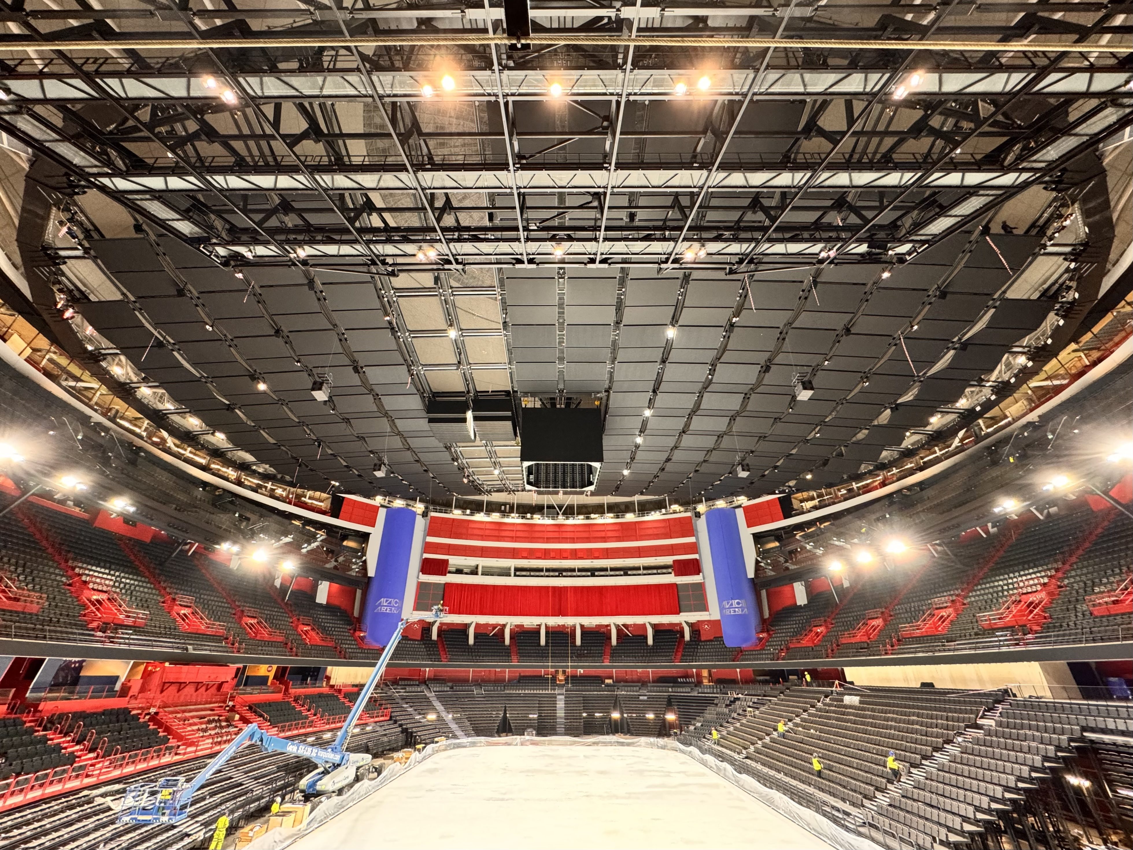 The new panel system in the acoustic ceiling at Avicii Arena in Stockholm, Sweden by HOK