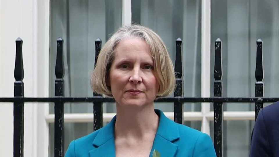 A close-up of Emma Reynolds in Downing Street.