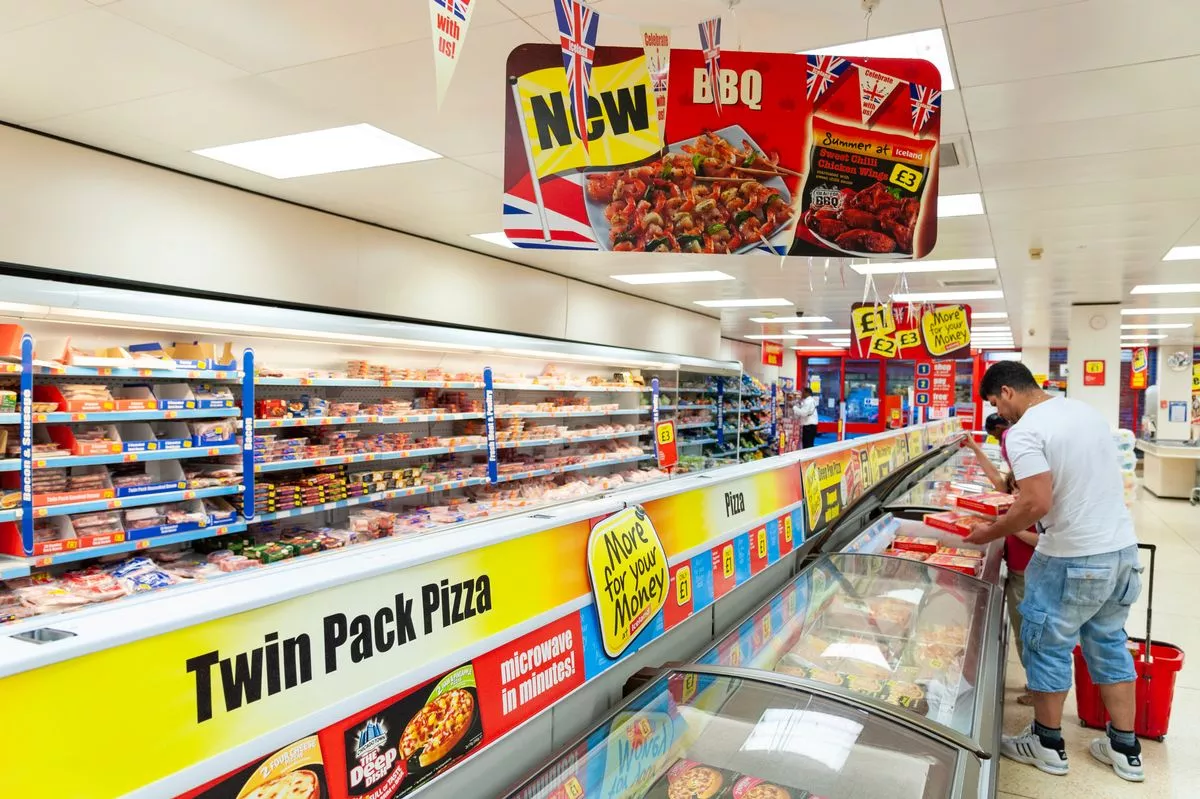 Frozen food at Iceland supermarket
