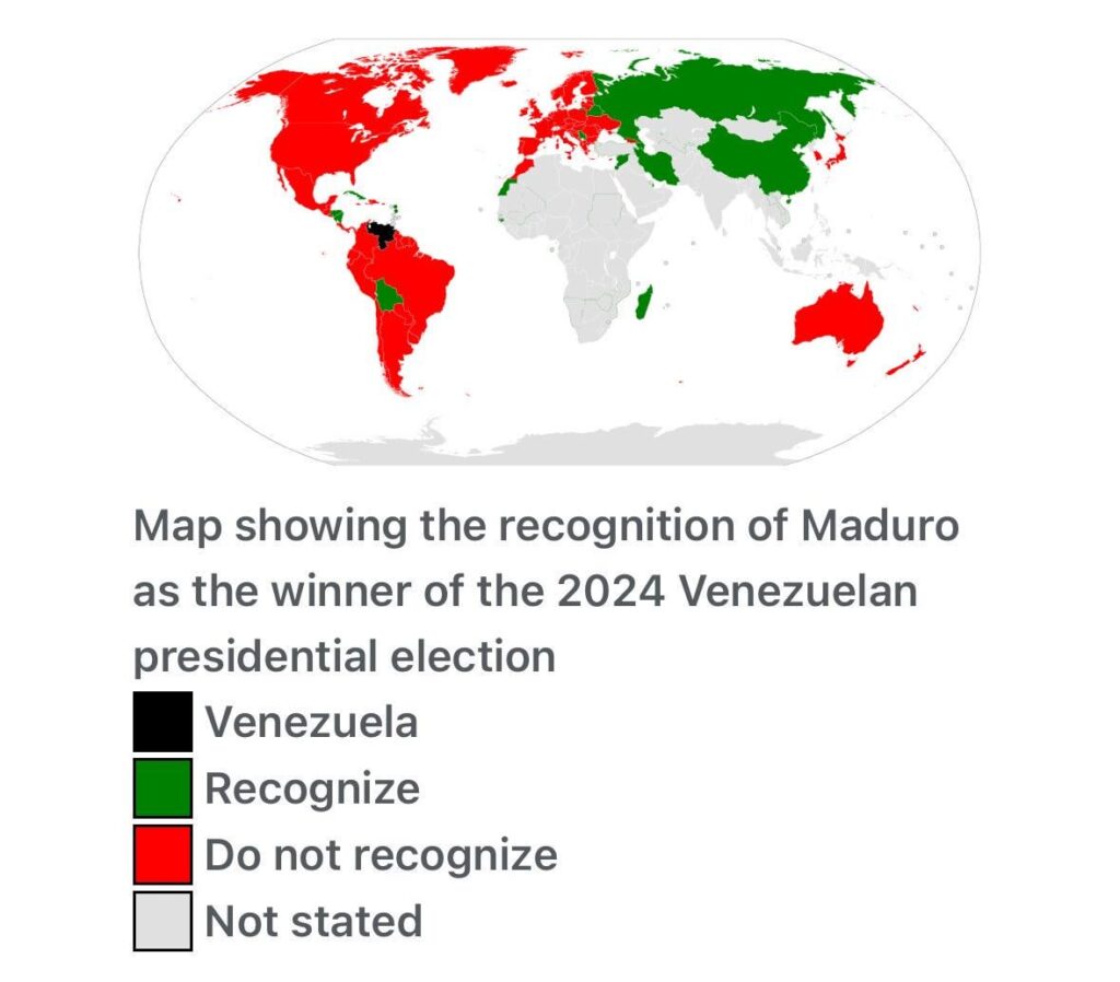 Recognition of Maduro as the winner of 2024 Venezuelan Presidential Election.