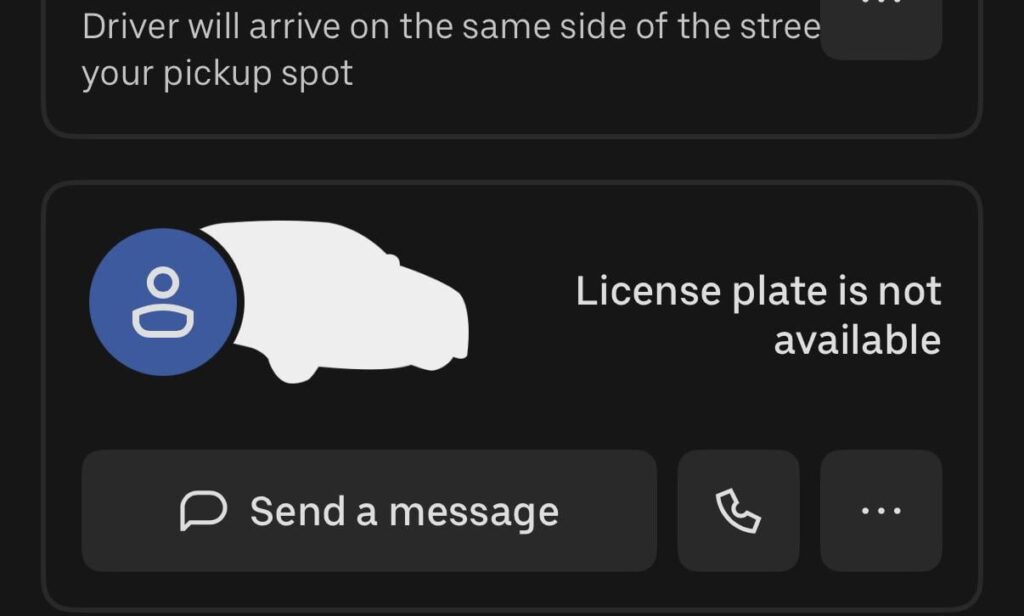 Ubers with no visible profile