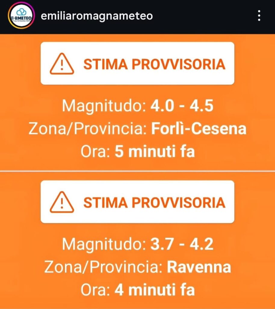 Earthquake with magnitude up to 4.5 today