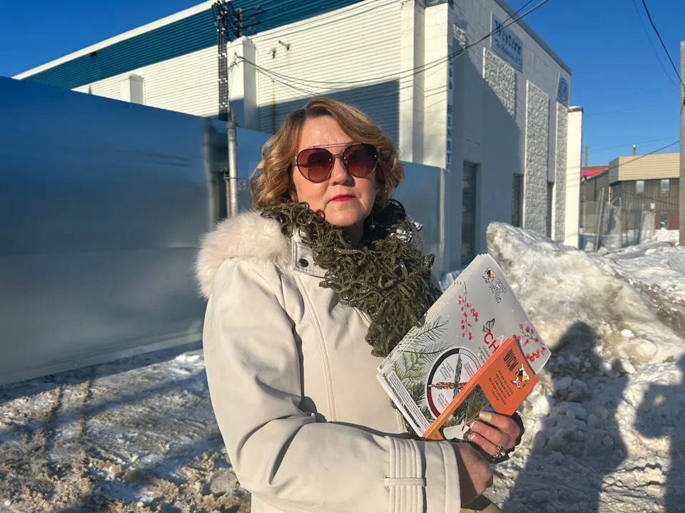 Beverly Burkard is the executive director of Winnipeg Inner City Missions. She is pictured outside a proposed safe consumption site in Winnipeg on Thursday, Jan. 8, 2025.